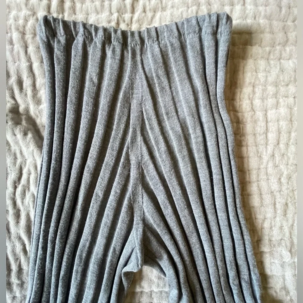 BASERANGE Adler Pants Wide Rib Merino Wool in Billow Grey Fine Knit So Comfy M - Picture 10 of 16